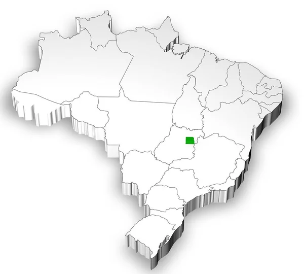 Brazilian map with states separated — Stock Photo, Image