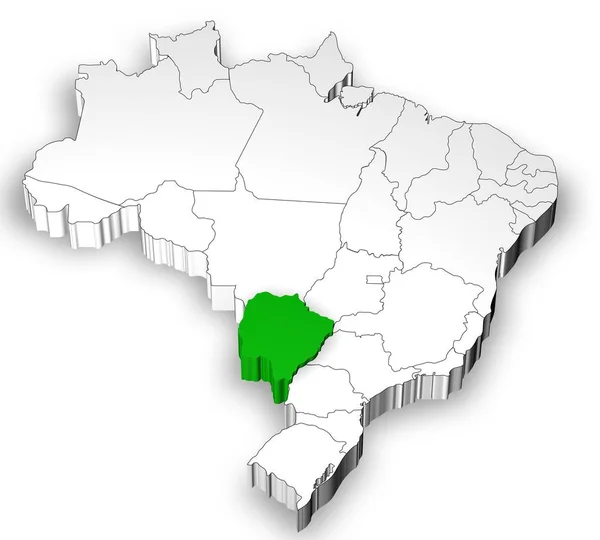 Mappa brasiliana con stati separati — Foto Stock