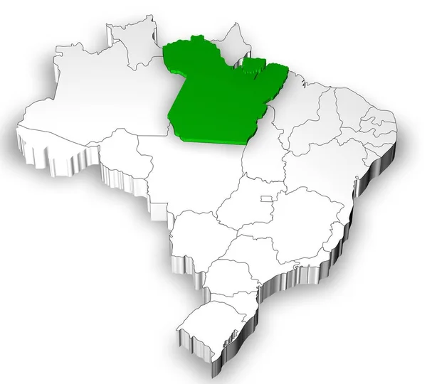 Mappa brasiliana con stati separati — Foto Stock