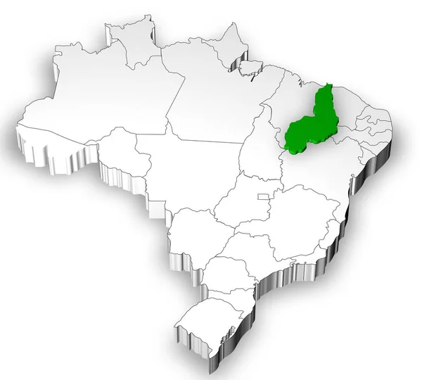 Mappa brasiliana con stati separati — Foto Stock