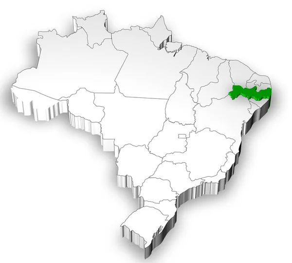 Mappa brasiliana con stati separati — Foto Stock