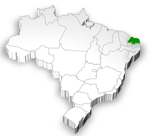 Brasilianska karta med staterna separerade — Stockfoto