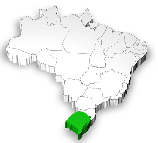 Brazylijski mapę z Państwa oddzielone — Zdjęcie stockowe