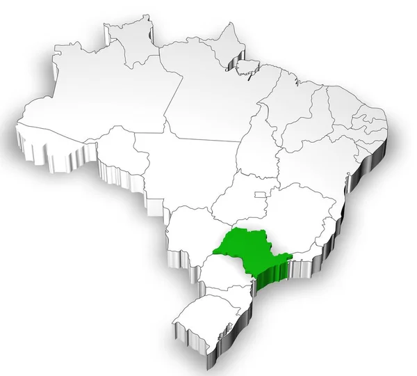Brazil államok elválasztott Térkép — Stock Fotó