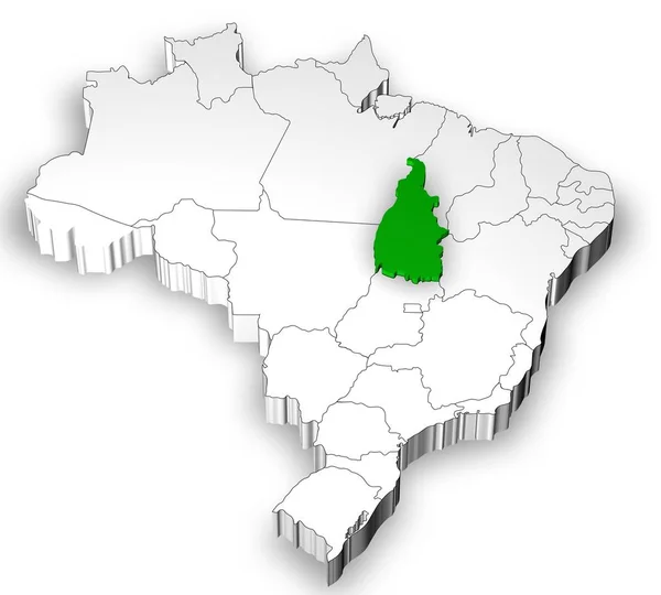 Brazylijski mapę z Państwa oddzielone — Zdjęcie stockowe