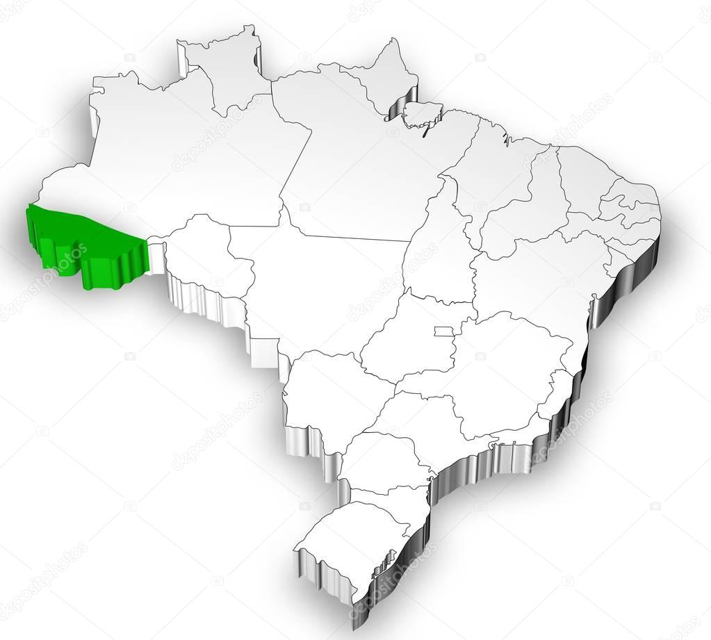 Brazilian map with states separated