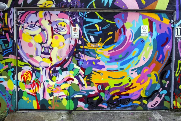 Graffiti neznámý umělec na zdi uličky Batman — Stock fotografie