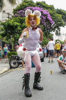 Samba müziği ile Brezilya popüler sokak Karnavalı