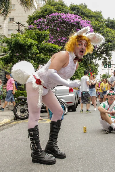 Brazilian popular street carnival with samba music — Stock Photo, Image