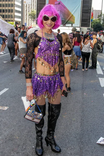 Drag Queen in Gay pride parade Sao Paulo 21e — Stockfoto