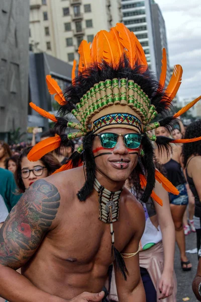 Young man at gay pride parade Sao Paulo — Stock Photo, Image