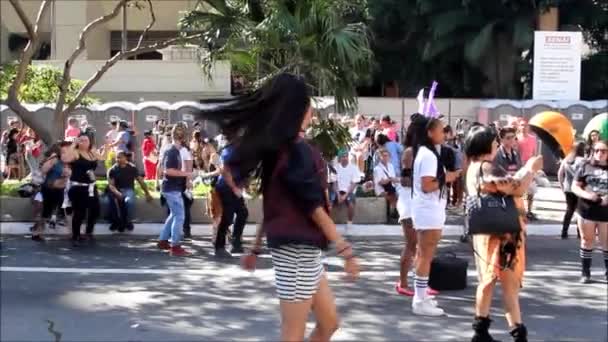Unidentified group of people in Gay pride parade Sao Paulo 21 st — Stock Video