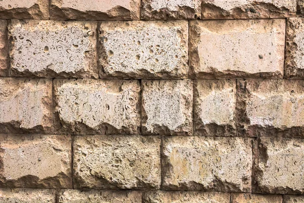 Antecedentes Una Pared Hecha Piedras Varias Formas Tamaños — Foto de Stock