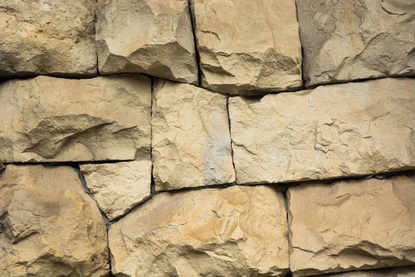 Antecedentes Una Pared Hecha Piedras Varias Formas Tamaños — Foto de Stock
