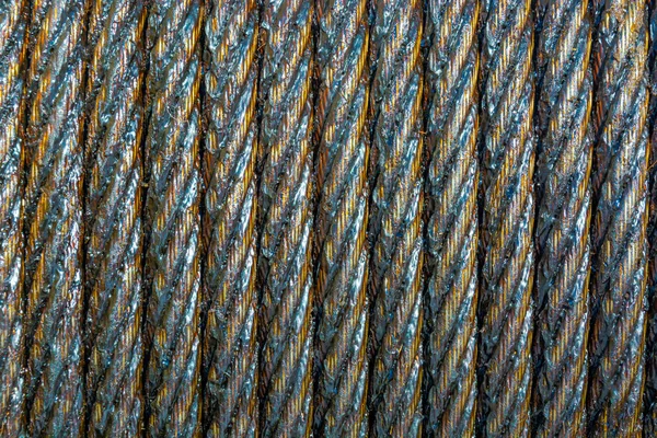 Corda Acciaio Confezionata File Coperto Con Grasso Traslucido Colore Marrone — Foto Stock