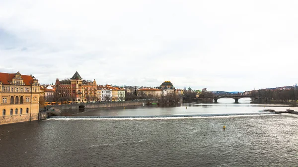 Panorama Över Staden Prag Den Gamla Delen Staden Vackra Tak — Stockfoto