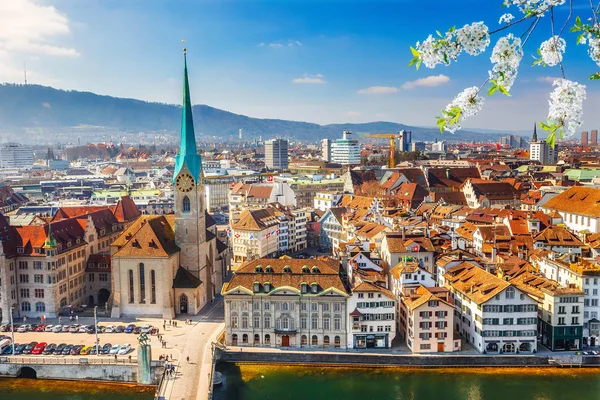 Цюрихский вид с воздуха — стоковое фото