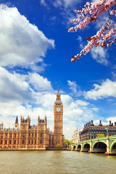 Big Ben w Londynie na wiosnę — Zdjęcie stockowe