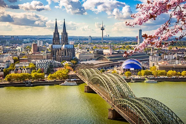 Aerial view of Cologne at spring — Stock Photo, Image