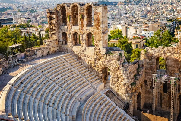 Odeion van herodes atticus in Akropolis van Athene — Stockfoto