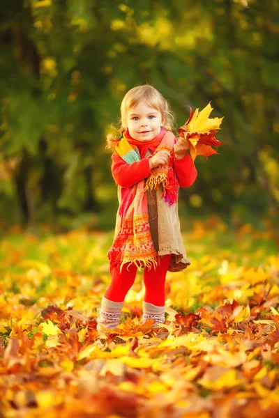 Lycklig liten flicka i parken — Stockfoto