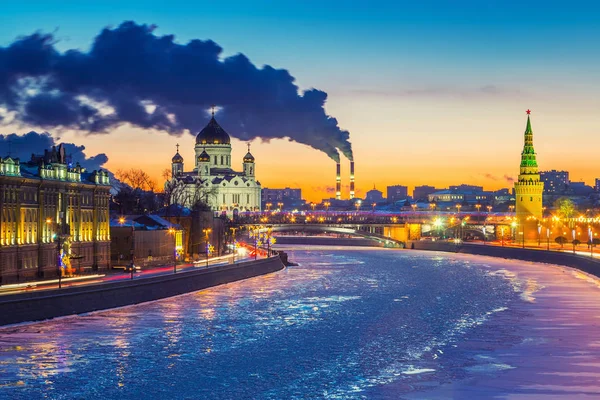 モスクワの冬の夕日 — ストック写真