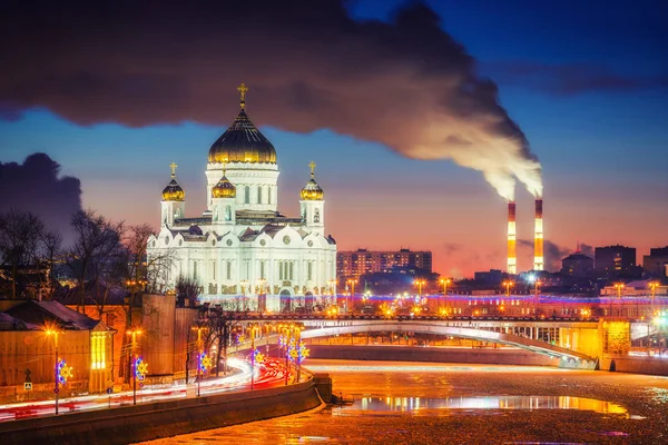 Téli naplemente Moszkvában — Stock Fotó
