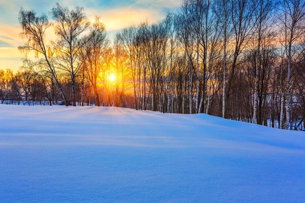 Pôr-do-sol de inverno colorido — Fotografia de Stock