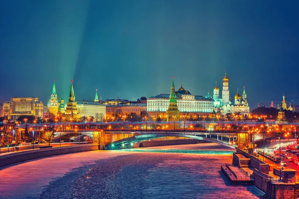 Vinternatt i Moskva — Stockfoto