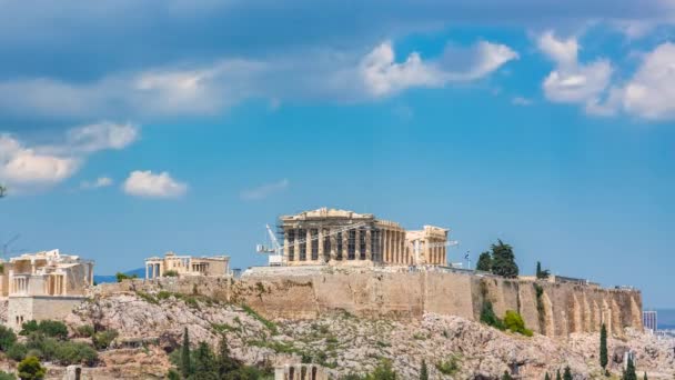 Zeitraffer von Parthenon, Akropolis von Athen, Griechenland — Stockvideo