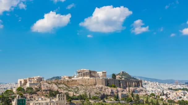 Timelapse de Parthenon, Acrópole de Atenas, Grécia — Vídeo de Stock