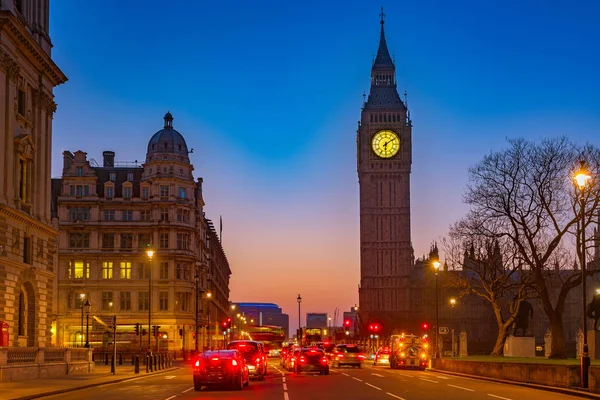 Big ben v Londýně v noci — Stock fotografie