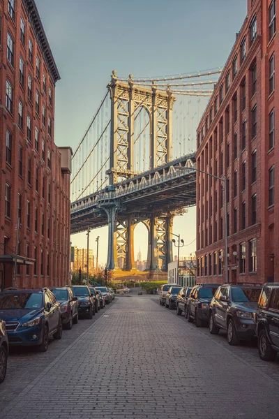 Pohled na Manhattan Bridge — Stock fotografie