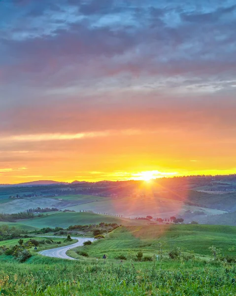 Барвисті sunrise Тоскана — стокове фото