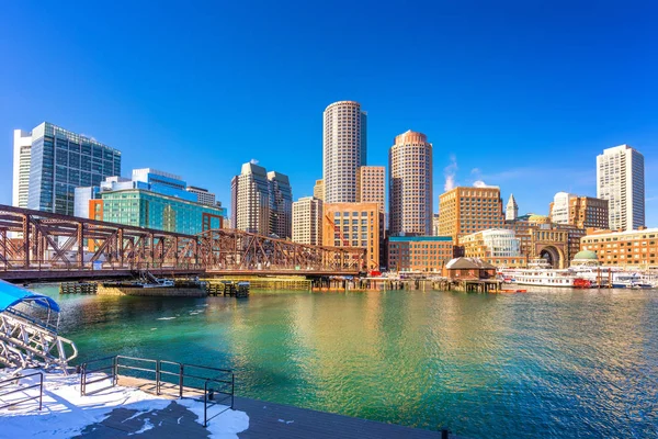 Boston centrum vid soluppgången — Stockfoto