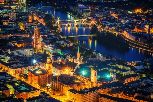 Frankfurt, gece — Stok fotoğraf