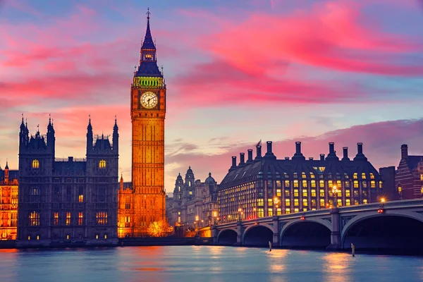 Ponte Big Ben e Westminster, Londra — Foto Stock