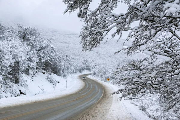 Verschneite Route Ushuaia — Stockfoto