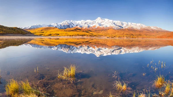 Ráno Horské Jezero Krásné Odrazy Vodě Altaj Sibiř — Stock fotografie