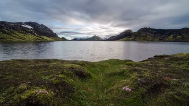 Soirée Magique Bord Lac Sur Islande Time Lapse — Video