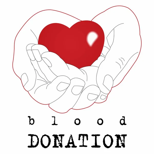 Logo Donasi Darah Hati Dalam Pelukan - Stok Vektor