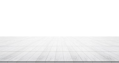 İş kavramı - ekran veya montaj ürün için beyaz arka plan üzerinde izole boş mermer zemin üstü