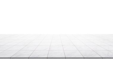 İş kavramı - ekran veya montaj ürün için beyaz arka plan üzerinde izole boş mermer zemin üstü