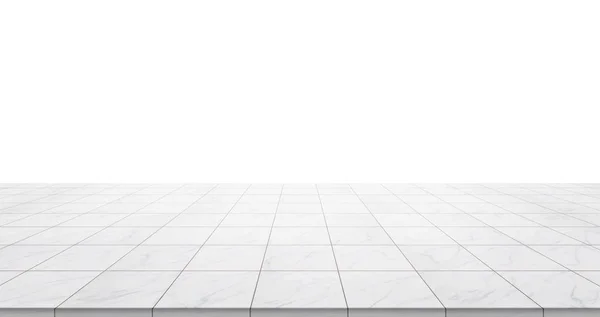 İş kavramı - ekran veya montaj ürün için beyaz arka plan üzerinde izole boş mermer zemin üstü — Stok fotoğraf
