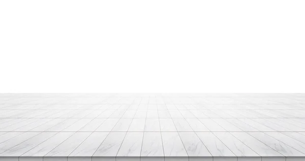 Concepto de negocio: plano de mármol vacío aislado sobre fondo blanco para mostrar o montar el producto — Foto de Stock