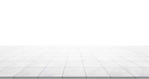 Concepto de negocio: plano de mármol vacío aislado sobre fondo blanco para mostrar o montar el producto — Foto de Stock