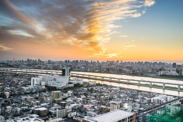 Conceito Negócios Cultura Vista Aérea Panorâmica Moderna Horizonte Cidade Com — Fotografia de Stock