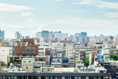 Fuji Dağı ile göl Ashinoko altında panoramik kuş bakışı görünüme Hakone, Japonya'da parlak mavi güneşli gökyüzü altında