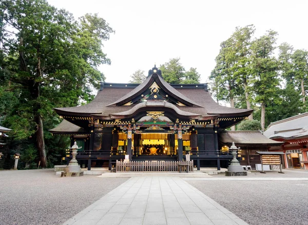 Katori jingu Tapınağı yeşil orman içinde. Tarih Kültür Mirası Chiba İli, Japonya