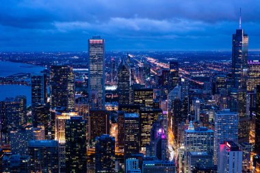Chicago, Amerika 'da gökyüzü gece görüşü